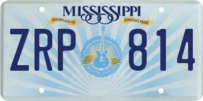 MS license plate ZRP814