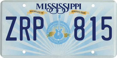 MS license plate ZRP815