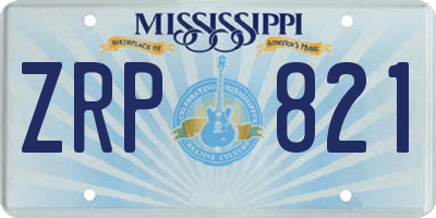 MS license plate ZRP821