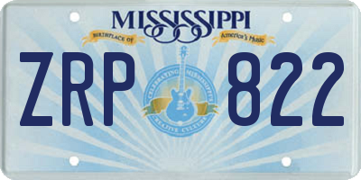 MS license plate ZRP822