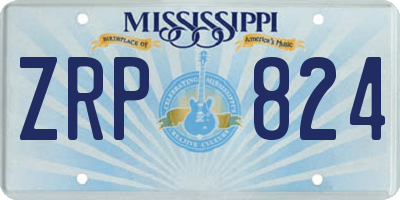 MS license plate ZRP824
