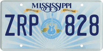MS license plate ZRP828