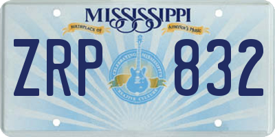 MS license plate ZRP832