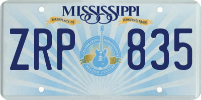 MS license plate ZRP835