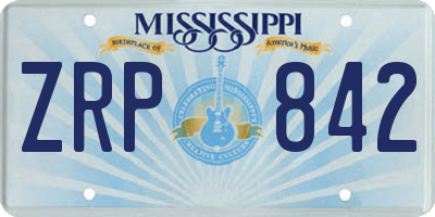 MS license plate ZRP842