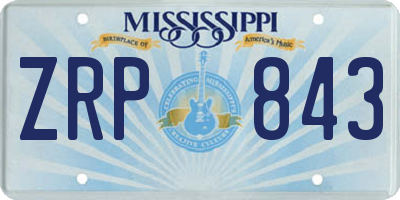 MS license plate ZRP843