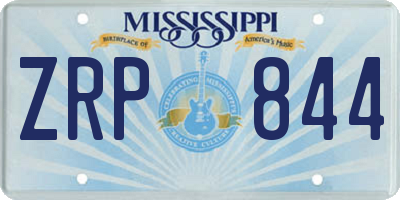 MS license plate ZRP844