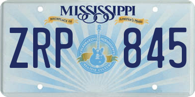 MS license plate ZRP845