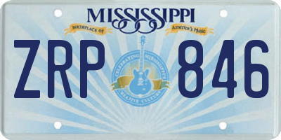 MS license plate ZRP846
