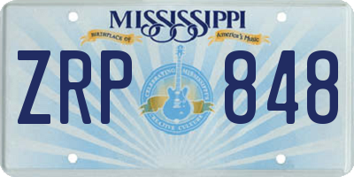 MS license plate ZRP848