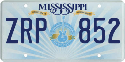 MS license plate ZRP852