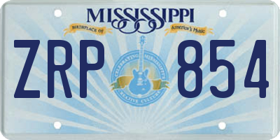MS license plate ZRP854