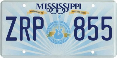 MS license plate ZRP855