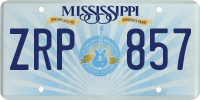 MS license plate ZRP857