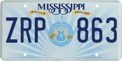 MS license plate ZRP863