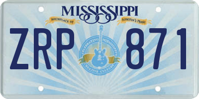 MS license plate ZRP871