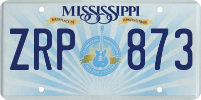 MS license plate ZRP873