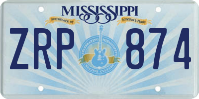 MS license plate ZRP874