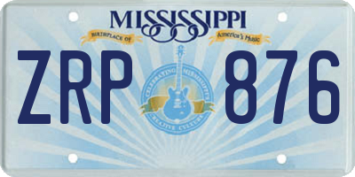 MS license plate ZRP876