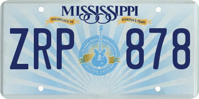 MS license plate ZRP878