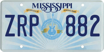 MS license plate ZRP882