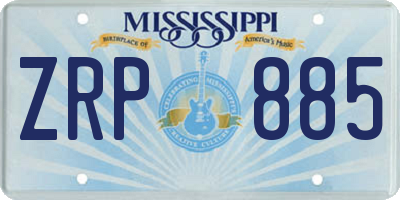 MS license plate ZRP885