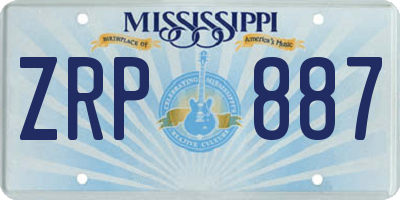 MS license plate ZRP887
