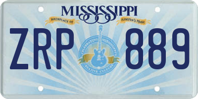 MS license plate ZRP889