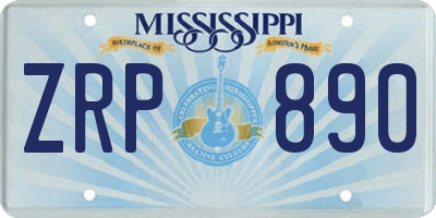 MS license plate ZRP890
