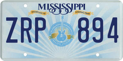 MS license plate ZRP894