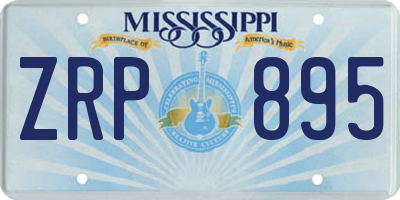 MS license plate ZRP895
