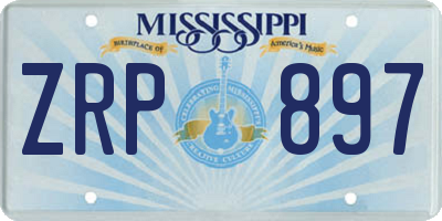 MS license plate ZRP897