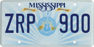 MS license plate ZRP900