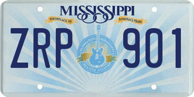 MS license plate ZRP901