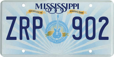 MS license plate ZRP902