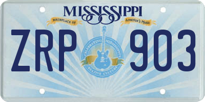 MS license plate ZRP903