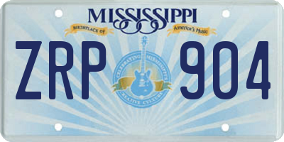 MS license plate ZRP904