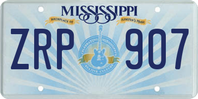 MS license plate ZRP907