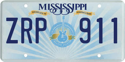 MS license plate ZRP911