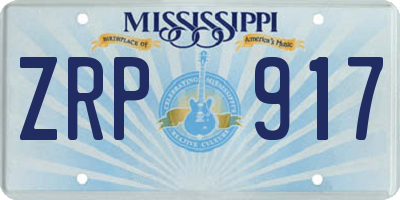 MS license plate ZRP917