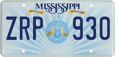 MS license plate ZRP930