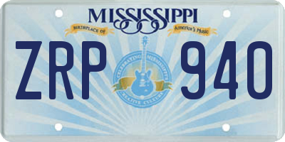 MS license plate ZRP940