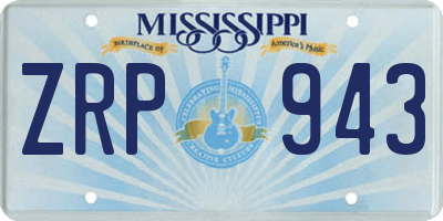 MS license plate ZRP943