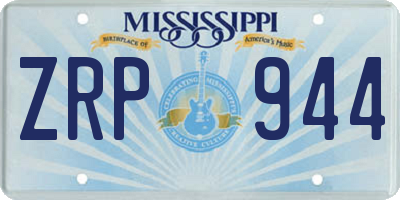 MS license plate ZRP944