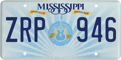 MS license plate ZRP946