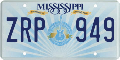 MS license plate ZRP949