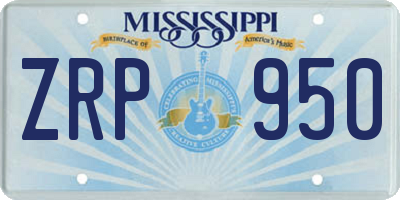 MS license plate ZRP950