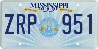 MS license plate ZRP951