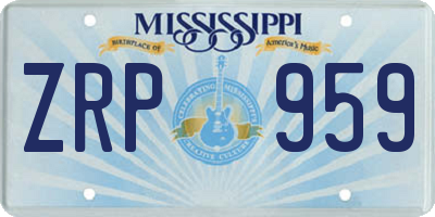 MS license plate ZRP959
