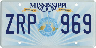 MS license plate ZRP969